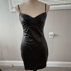 Chic Black Textured Mini Dress